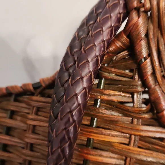 Brown and Tan Woven Tote Bag - Picture 4 of 9